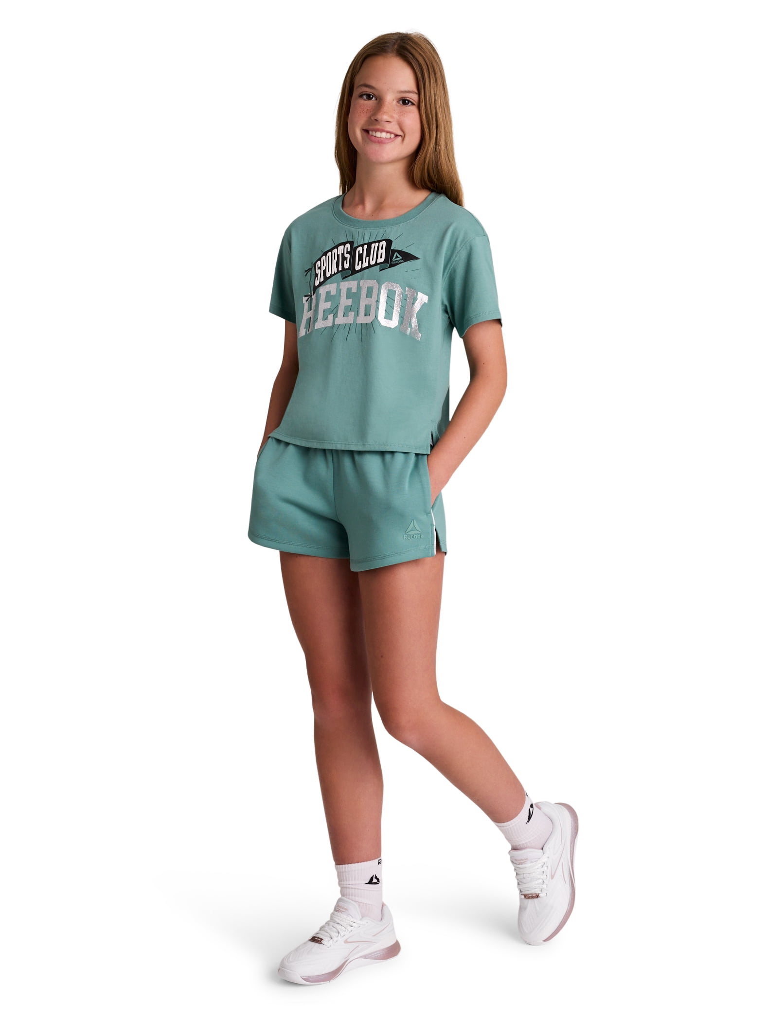 Reebok Girl's Team Sparkle Graphic T-Shirt, Sizes 4-18