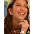 thumbnail image 6 of VEEDOFA Gold Hoop Earrings for Women, Lightweight 14K Gold Plated Hoops, 20/30/40mm, 6 of 8