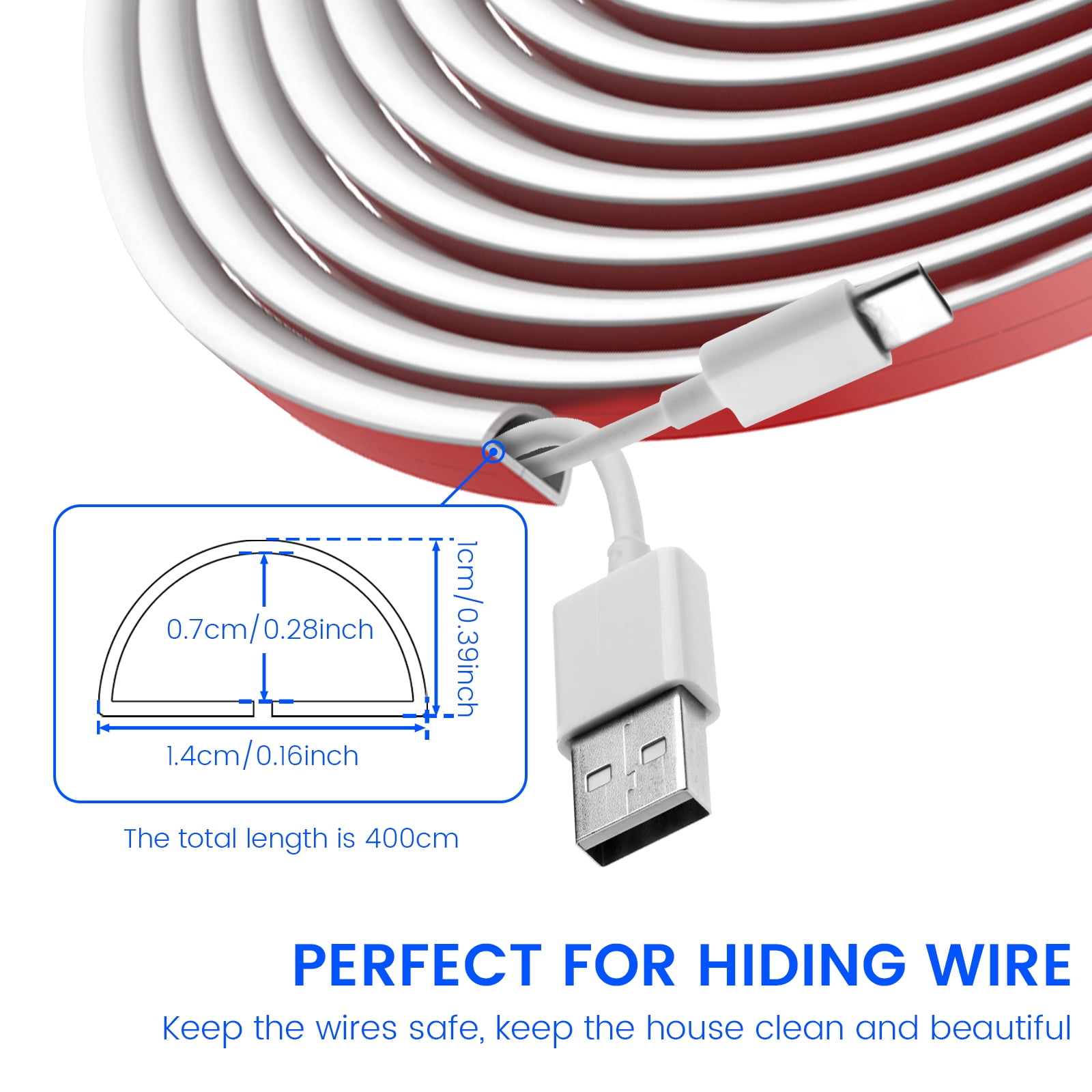 6 Meter Self Adhesive Wall Cord Hider White Flexible Cable Concealer Cover Raceway Roll for TV Wire Speaker Cable Paintable