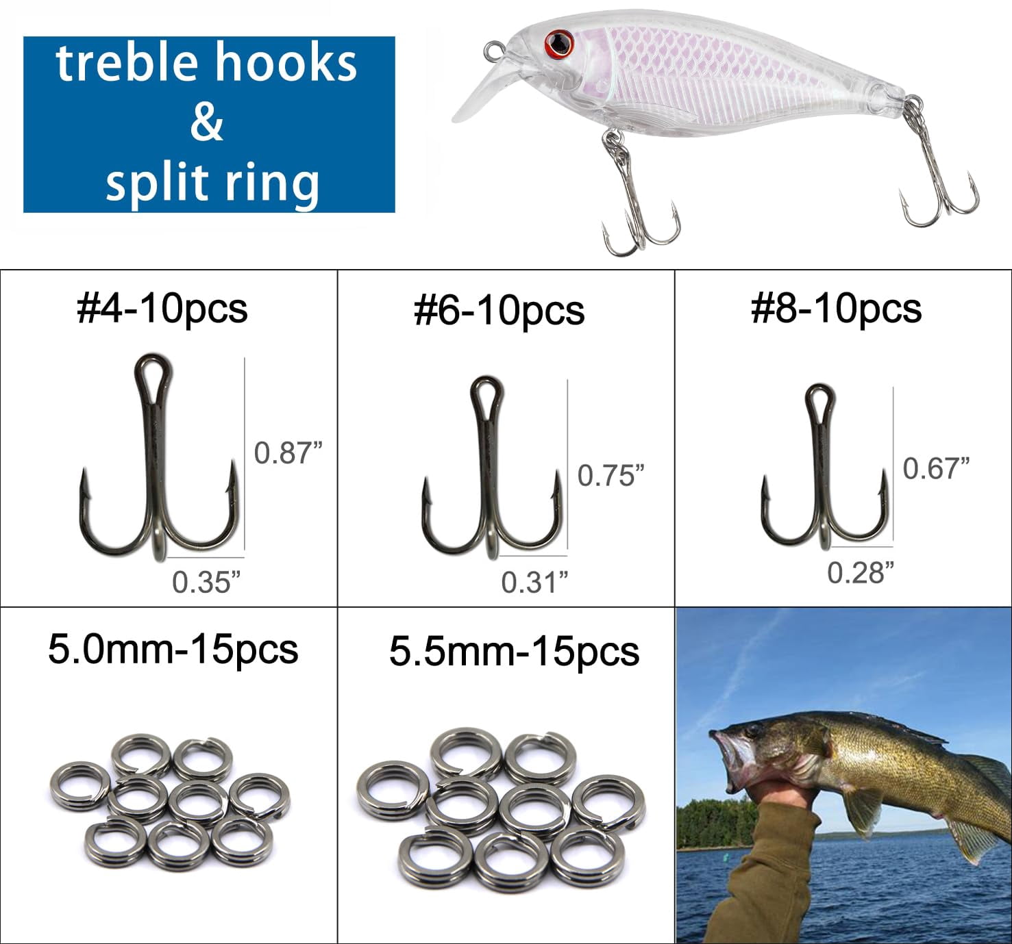 Unpainted Fishing Lures Making Kit Diy Blank Crankbaits Minnow Jerkbait Hard Bait Set With Treble Hooks  Split Rings Lure Eyes Supplies Make Your Own