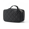 thumbnail image 1 of Makeup Organizer High Capacity Waterproof Double-Layers Travel Toiletry Pouch Mesh Classification Beauty Case Bathroom Home Black, 1 of 9