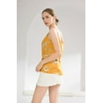 thumbnail image 2 of Wenseny Strappy Tank-Tops for Women Floral-Prints Button-Down V-Neck Sexy Sleeveless-Blouses Casual Cami-Shirts Yellow M, 2 of 5