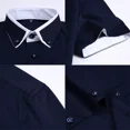 thumbnail image 4 of TFETTER, camisa de negocios de verano para hombre, camisa de manga corta con botones, camisas informales con cuello vuelto, ropa para hombre de talla grande 5XL, 4 of 5