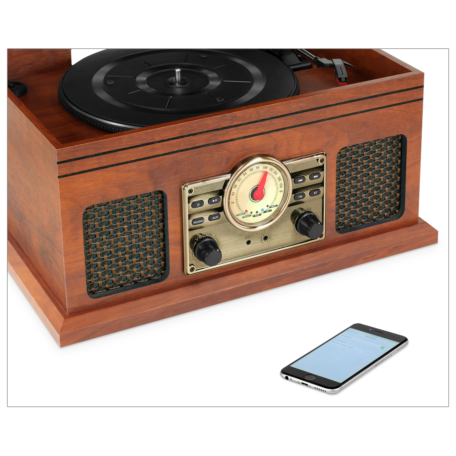 Victrola 4-in-1 Nostalgic Bluetooth Turntable with 3-Speed Record Player and FM Radio - image 3 of 4