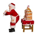 thumbnail image 2 of Kurt Adler 10.5-Inch Battery-Operated LED Gingerbread House Table Piece with Santa – Multi-Color Holiday Décor, 2 of 4