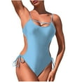 thumbnail image 2 of Ndbuld Women's One Piece Swimsuit Athletic Bathing Suit Modest Swimwear Light Blue L, 2 of 7
