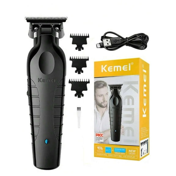 Kemei Electric Hair Clipper KM-2299 Clipper USB Rechargeable Hair Cutting Machine 0mm Zero Gapped Carving Clipper Professional Hair Trimmer Black Ceramic Blade Hair Clipper Salon Use For Men
