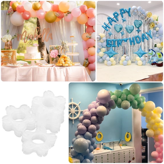 OATIPHO Flower Shape Balloon Clip for Party Decorations Made of Plastic White Color 100pcs