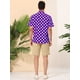 thumbnail image 5 of INSPIRE CHIC Camisa de lunares de verano para hombre, camisas hawaianas con patrón de manga corta y botones Púrpura M, 5 of 6