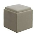 thumbnail image 4 of Designs4Comfort Park Avenue Single Ottoman with Stool in Beige Fabric, 4 of 6