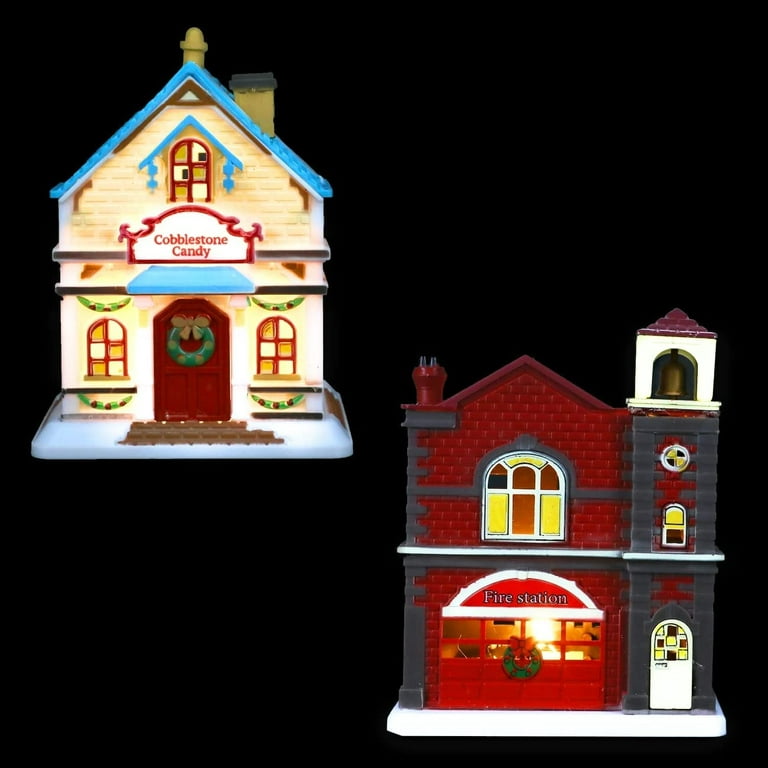 Cobblestone Corners Christmas Village NEW - Complete Set - Santa, Snowman++