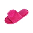 thumbnail image 3 of CTM Girl's Soft Pom Open Toe Slide Slippers, 3 of 5