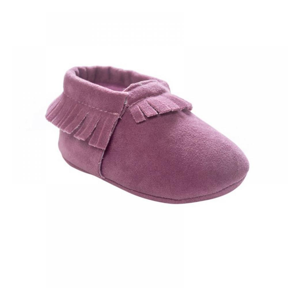 Baby Boy Girl Suede Leather Shoes Non-slip Soft Sole Casual Shoes Toddler PU Boots (Light Purple) - image 3 of 3