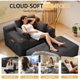 thumbnail image 6 of MoonSpeak 67'' Chaise Lounge Chair Corduroy Cloud Sofa Bed No Assembly with 3 Pillows for Livingroom, 6 of 9