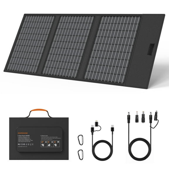 MHPOWOS 45W Portable Solar Panel USB Solar Charger QC3.0 PD3.0 Fast Charger