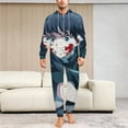 thumbnail image 6 of Demon Slayer Muichiro Tokito Women Men Pajamas Zipper Onesie Jumpsuit Hooded One Piece Sleepwear, 6 of 8