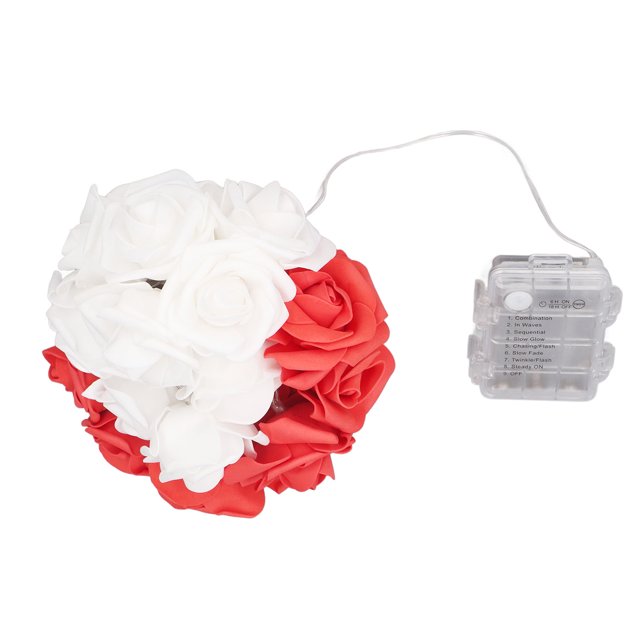 Cadena de luces LED ANGGREK Decorativas de Flores Rojo 6.6 Pies Para Fiesta