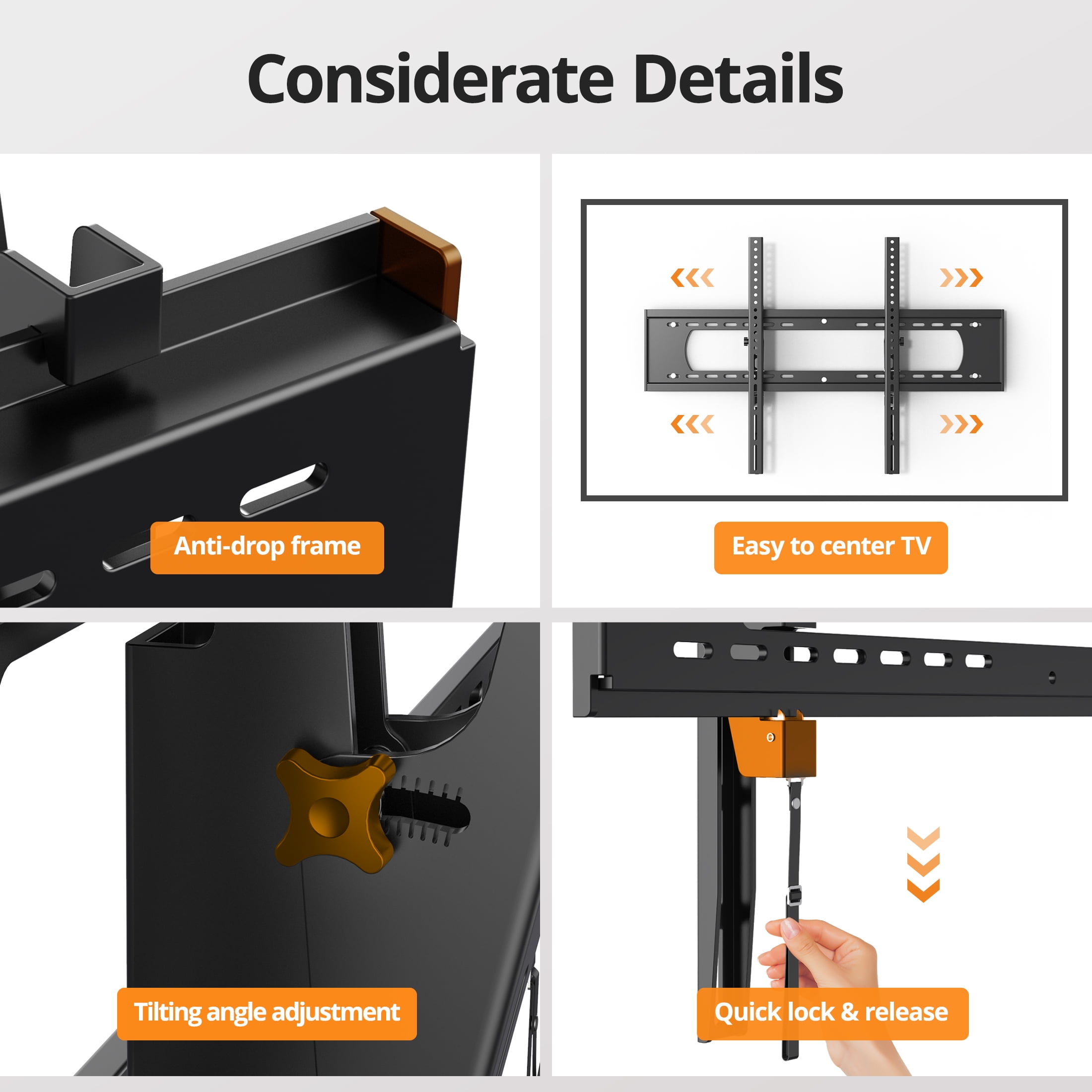 MountLiving Heavy Duty Tilting TV Wall Mount, 65-120 inch TVs, 220 lbs Capacity, Max VESA 900x600mm, Fits 16/24/32 inch Studs, LED/OLED/LCD Compatible