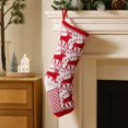 thumbnail image 2 of Knitted Festive Christmas Stocking for Christmas Tree Hanging Decor, Soft Wool Gift Sock Ornament for Fireplace Mantel and Home, 2 of 6