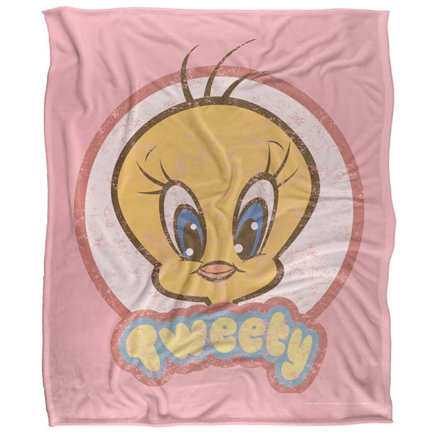 Looney Tunes Blanket, 50'x60', Tweety Face Silky Touch Super Soft Throw