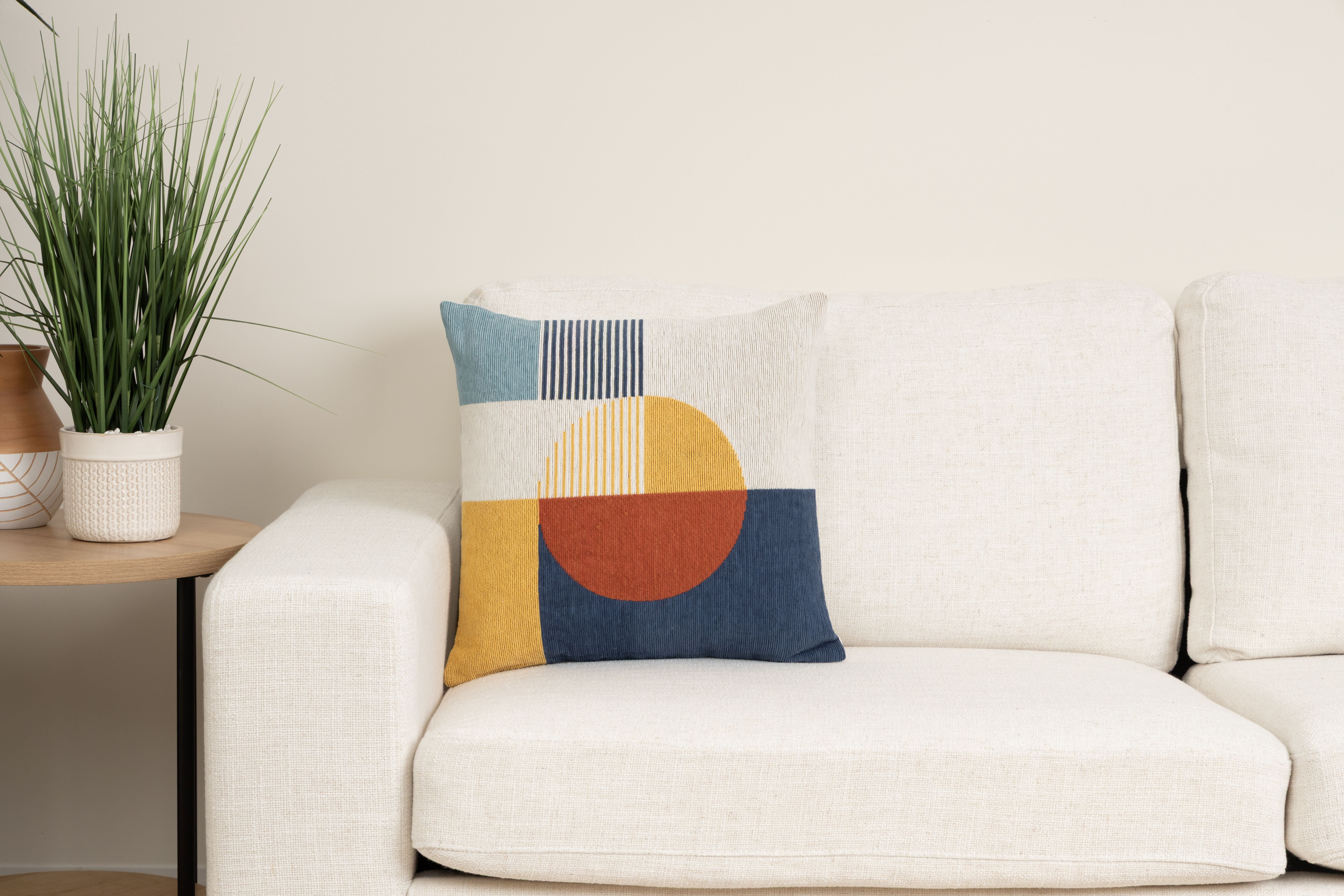 Mainstays Geo Multi Color Decorative Throw Pillow 18x18, Multi, Single