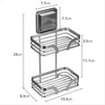 thumbnail image 3 of Soporte para Barra de JabóN para Pared de Ducha, para Champú Sin Taladros de 2 Niveles, Estante para Colgar o Soporte Autodrenante de Acero Inoxidable A, 3 of 5