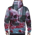 thumbnail image 7 of Naloa Gothic Red Skull Cemetery Men's Casual Hooded Collar Drawstring Hoodies Pullover Sweatshirts Casual Long Sleeve Shirts-4X-Large, 7 of 7