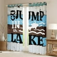 thumbnail image 2 of Manfei Rustic Lake Curtains Pack of 2 (42x84 Each),Happy Camping Curtains Blackout,Old Barn Door Bedroom Curtains For Child,Super Cozy Room Decor, 2 of 6