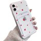 thumbnail image 1 of Funda transparente compatible con iPhone 12 con tarjetero, diseño de corazón para mujer y niña, funda protectora de TPU suave con absorción de impactos para iPhone 12 - Corazón rojo, 1 of 8