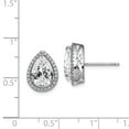thumbnail image 2 of White Sterling Silver Earring Birthstone (04) April Women'S Cubic Zirconia CZ Clear Topaz 14 mm 11, 2 of 2