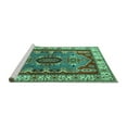 thumbnail image 2 of Ahgly Company Machine Washable Indoor Rectangle Geometric Turquoise Blue Traditional Area Rugs, 8' x 12', 2 of 4
