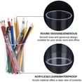 thumbnail image 4 of 2 Pcs Acrylic Pen Holders Round Shape Clear Pencil Holder Make up Brush Holder Pen Pot Organizers Pen Cup Container Pencil Storage Basket for Home Office Desk Stationery Storage 2.6"×4", 4 of 6
