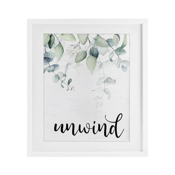 Stupell Industries French Country Unwind Leafy Herbs White Framed Print Under Glass, 17 x 21, by Lettered and Lined