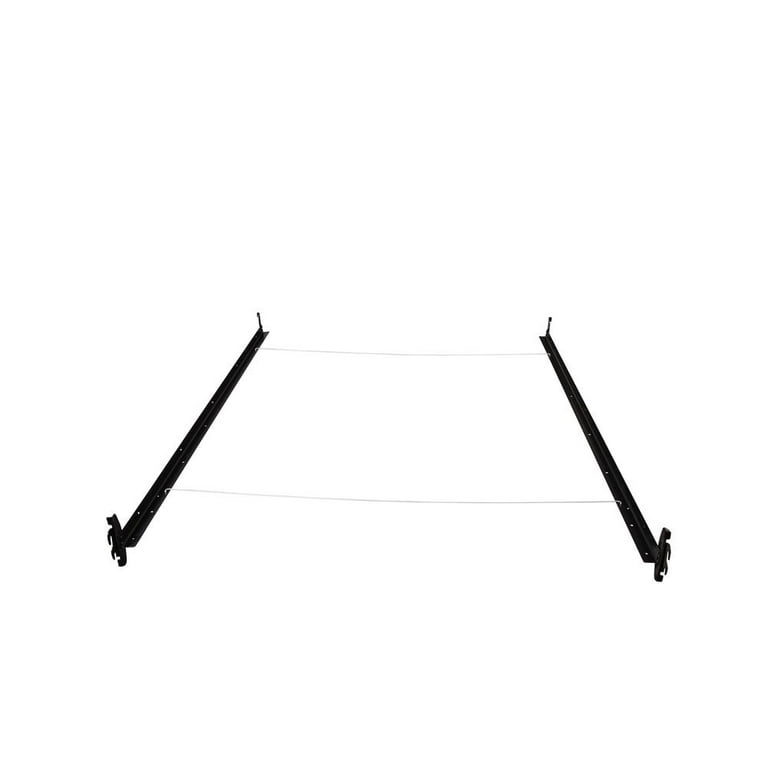 Metal bed rails with clearance hooks