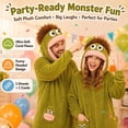 thumbnail image 6 of Kintue Big Mouth Monster Onesie Adult, Goofy Plush Pajamas with 3D Hood, Halloween Matching Pajamas for Couples and Family Groups, 6 of 7