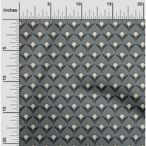 oneOone Cotton Silk Gray Fabric Block Fabric For Sewing Printed Craft Fabric By The Yard 42 Inch Wide