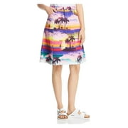 KSENIA SCHNAIDER Womens Purple Printed Above The Knee A-Line Skirt Size: XS