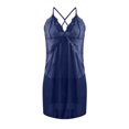 thumbnail image 5 of Elvqul Nightgowns for Women Summer Sleeveless Women Pajamas Silk Camisole Blue Halter Sleep Dresses, 5 of 6