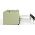 thumbnail image 5 of Twin to King Size Daybed with Trundle, Hidden Wave Shaped Day Bed Sofa Couch Frame with USB Port, Wood Salt Support No Box Spring Needed, Green, 5 of 9