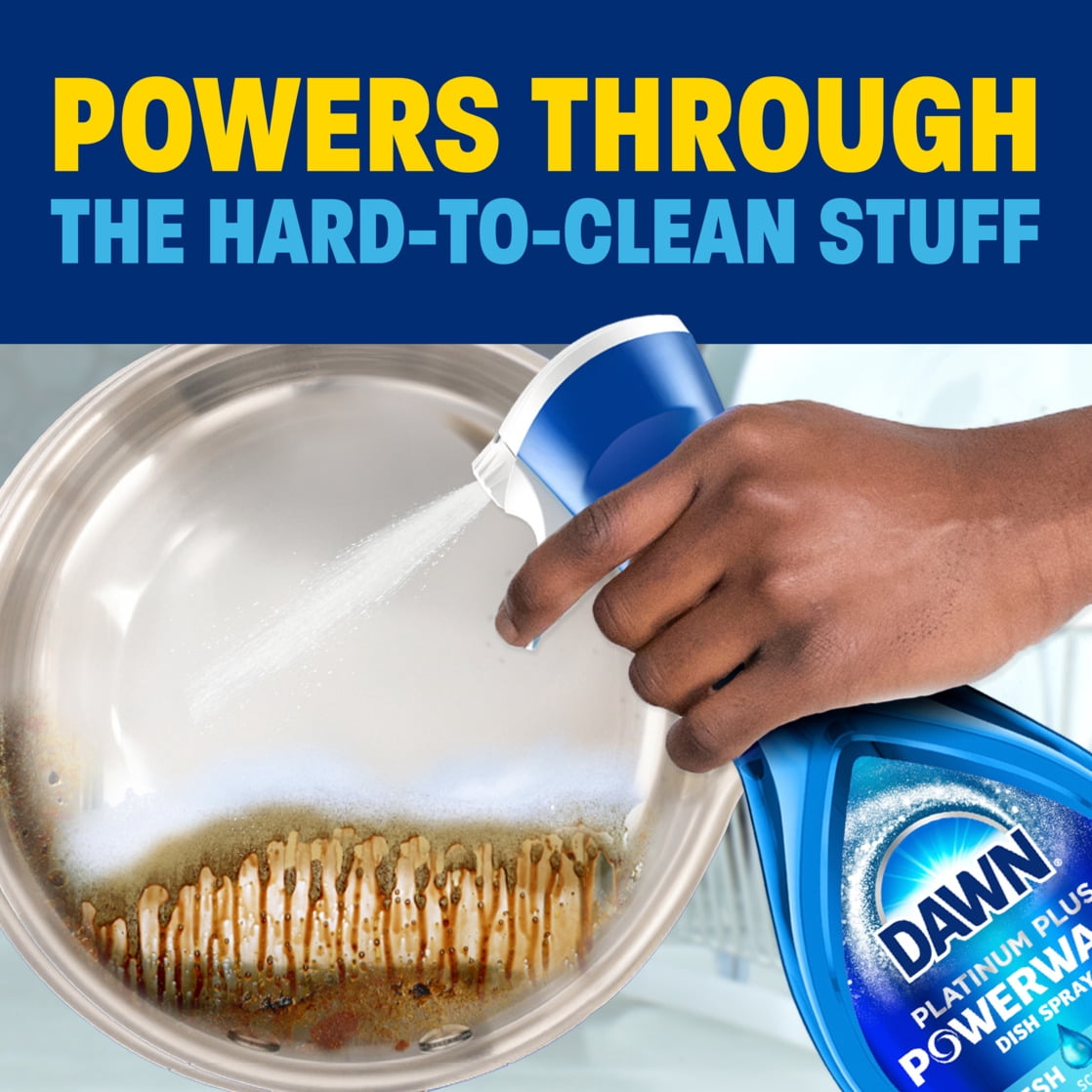 (4 pack) Dawn Powerwash Spray, Dish Soap, Dishwashing Liquid, Fresh, 1 Starter Kit, 16 Fl Oz