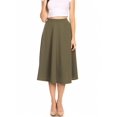 thumbnail image 4 of Women Solid Polyester A-Line Flared Midi Skirt with Elastic Waistband, Size Range S to 3XL, Plain Elegant Casual Bottoms Suitable for Daily Wearing and Conventional Office Working Scenarios, 4 of 10