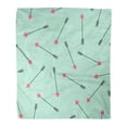 thumbnail image 1 of SIDONKU Flannel Throw Blanket Red Cupid Arrows on Mint Green Cute for Valentine Soft for Bed Sofa and Couch 50x60 Inches, 1 of 1