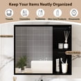 thumbnail image 3 of Giantex Bathroom Medicine Cabinet with Mirror, Wall Mounted Storage Cabinet, Space Saver for Bathroom, Black, 3 of 7
