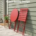 thumbnail image 6 of Decksplore 3-Piece Folding Metal Outdoor Bistro Set, Table and 2 Chairs, Red, 6 of 8