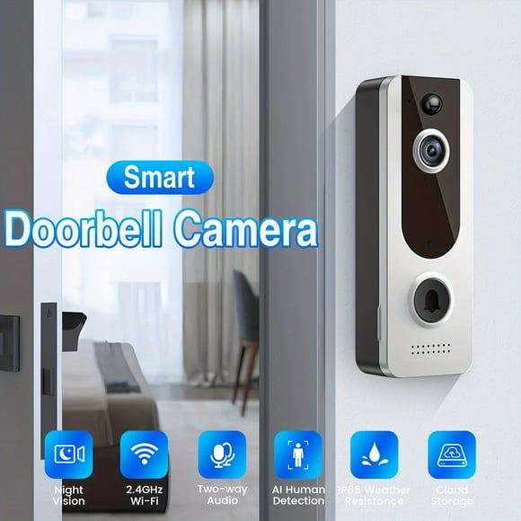 1pc Smart Video Doorbell Camera For Home Security System, Wireless Doorbell