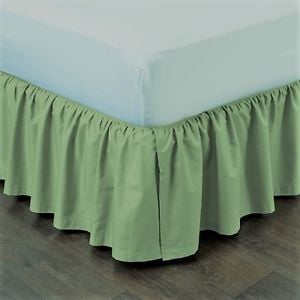 Queen Sage Green Pleated Dust Ruffled Bed Skirt Bedding Bed Dressing ...