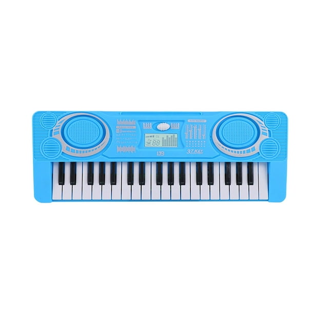 Piano Electronico teclado instrumento juguete educativo Musical juguete con pies pantalla LCD 37 teclas para regalos de vacaciones ninos mayores de 3 Azul Hugo teclado piano Walmart en linea