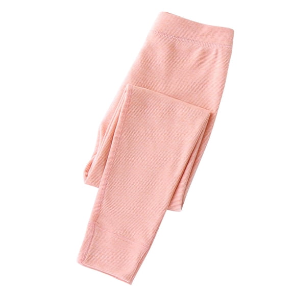 Zpanxa Girls Pants Girls Wide Waistband Ribbed Leggings Soft Stretchy Full Length Pants Kids Casual Tights