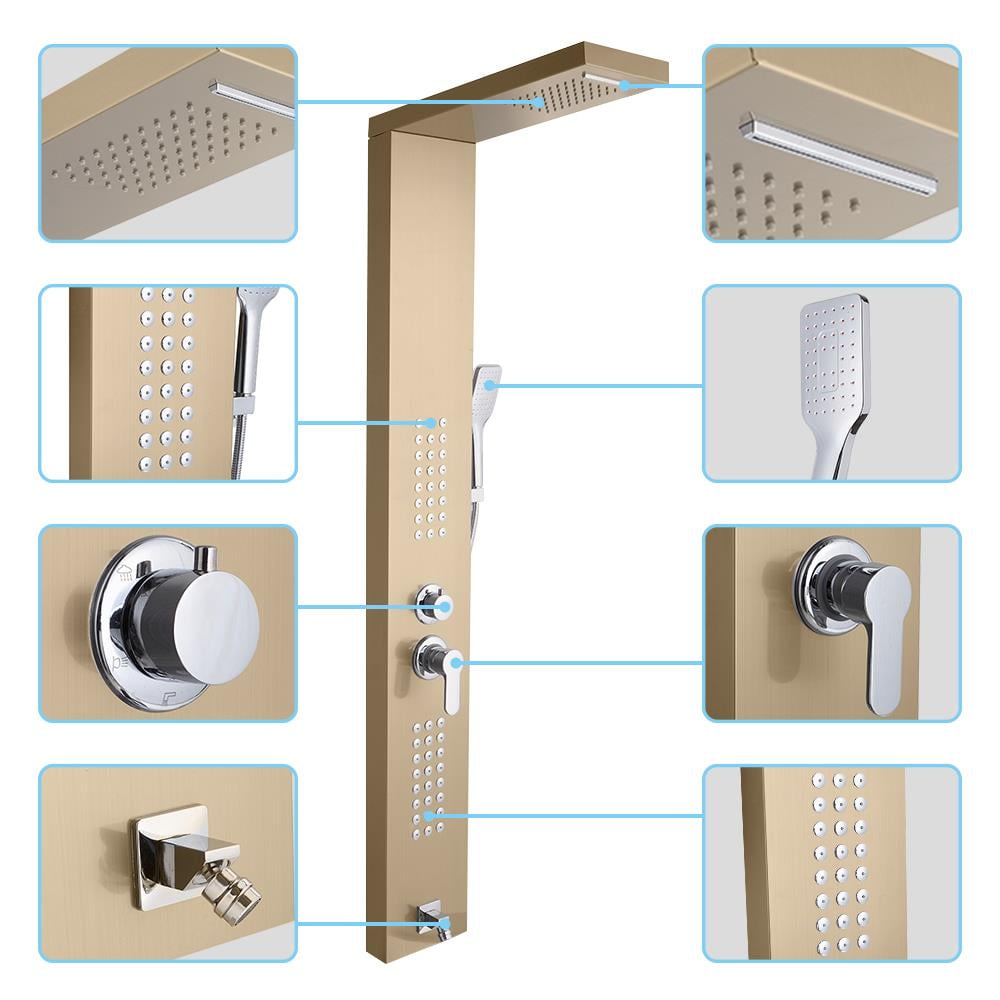 Ktaxon Shower Massage Panel System 5 in 1 Shower Tower with Spout