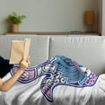 thumbnail image 3 of Hamsa Soft Flannel Fleece Throw Blanket, Ottoman Paisleys Swirls and Hand Motif with Timeless Importance Oriental Mysticism, Cozy Plush for Indoor and Outdoor Use, 50" x 70", Multicolor, by Ambesonne, 3 of 5